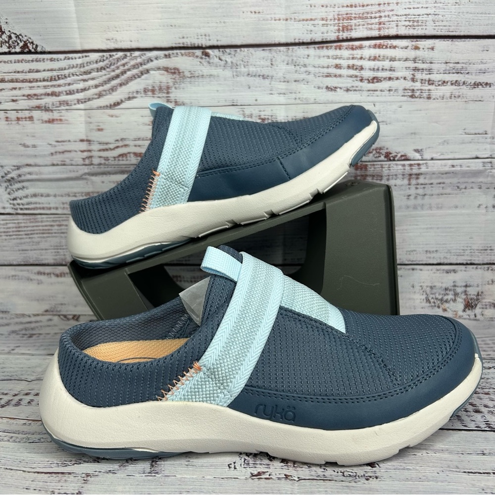 Ryka Engage Athletic Washable Mules ‘Flinstone Blue’ Womens Size 6 Wide